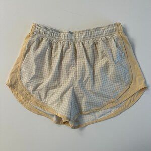 Y2K Nike Gingham Butter Yellow Running Workout Shorts M